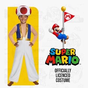 Nintendo Super Mario Costume with Blue and Gold Accents